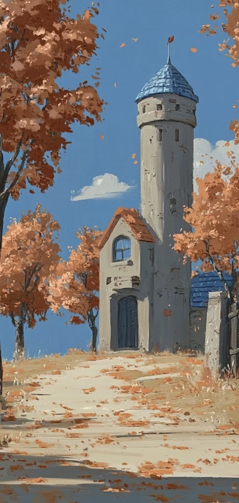 Muted Blue Autumn Charm - Modernism