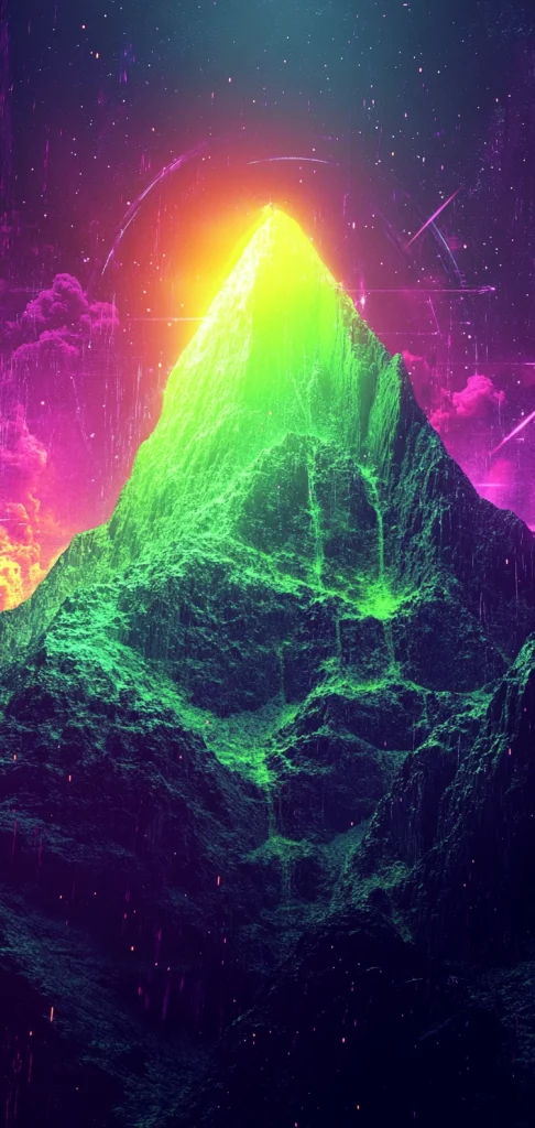 Neon Fluorescence with Dark Background - High Contrast