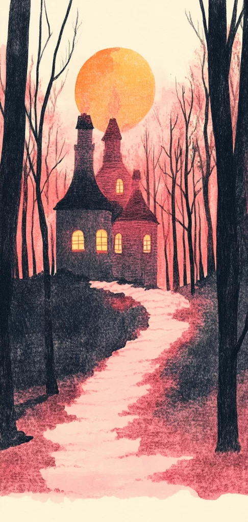 Pink Shadowed Landscape - High Contrast