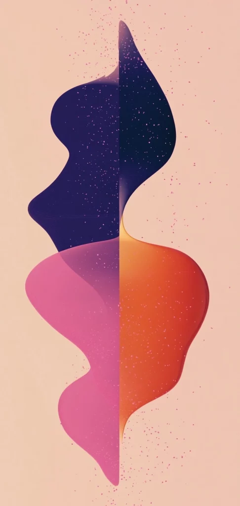 Gradient Pink and Orange Minimalism - Abstract Art