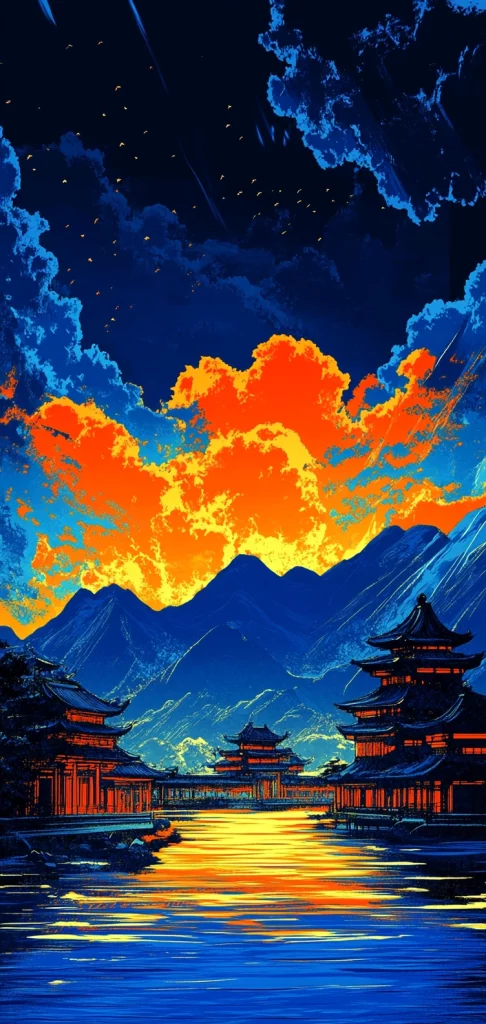 Vivid Mountainous Contrasts - High Contrast