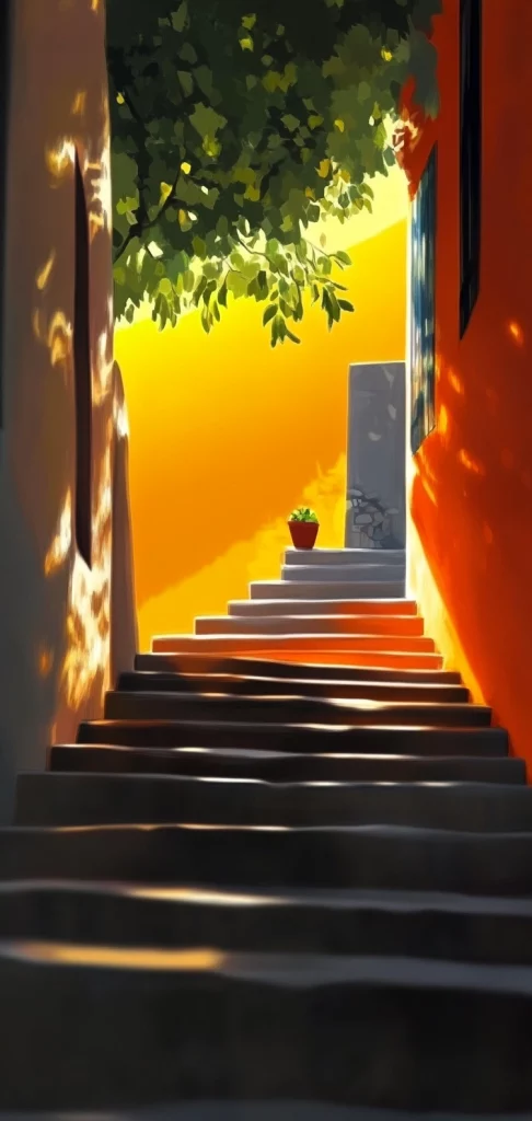 Vivid Sunset Glow - High Contrast