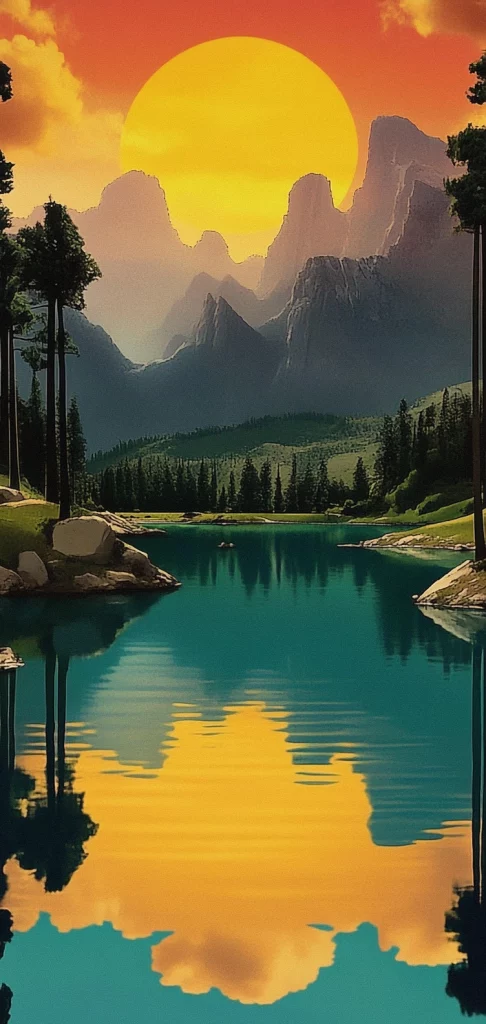 Golden Sunset Reflections - Warm Tone