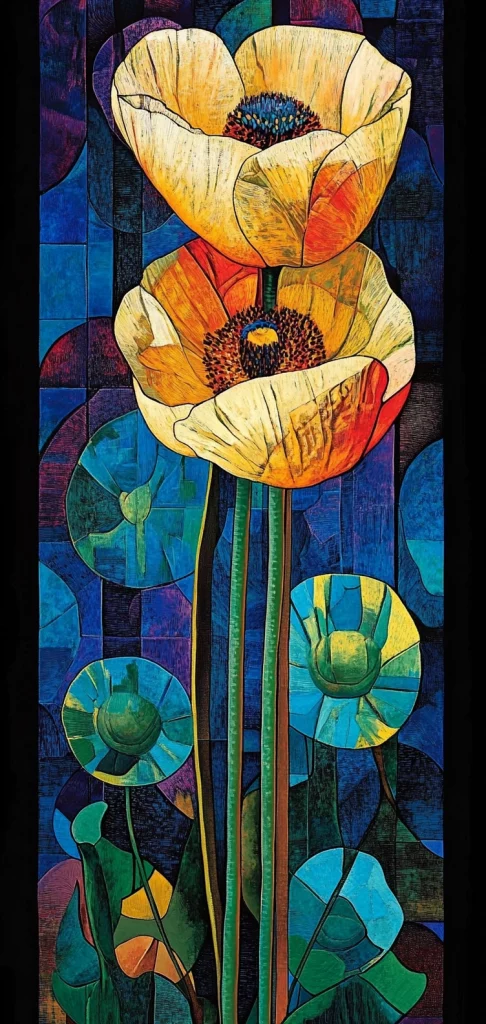 Vivid Stained Glass Tones - Fluorescent Effect