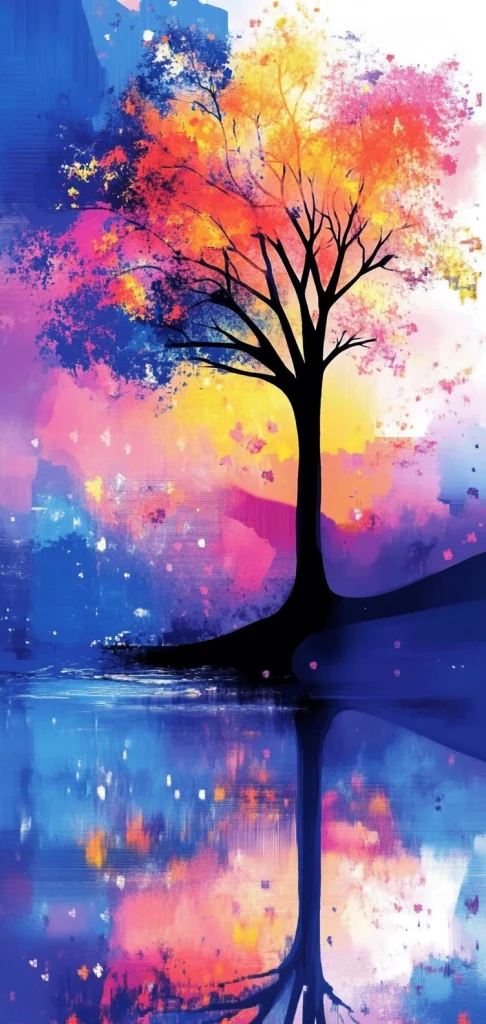 Vibrant Reflective Dreamscapes - Watercolor