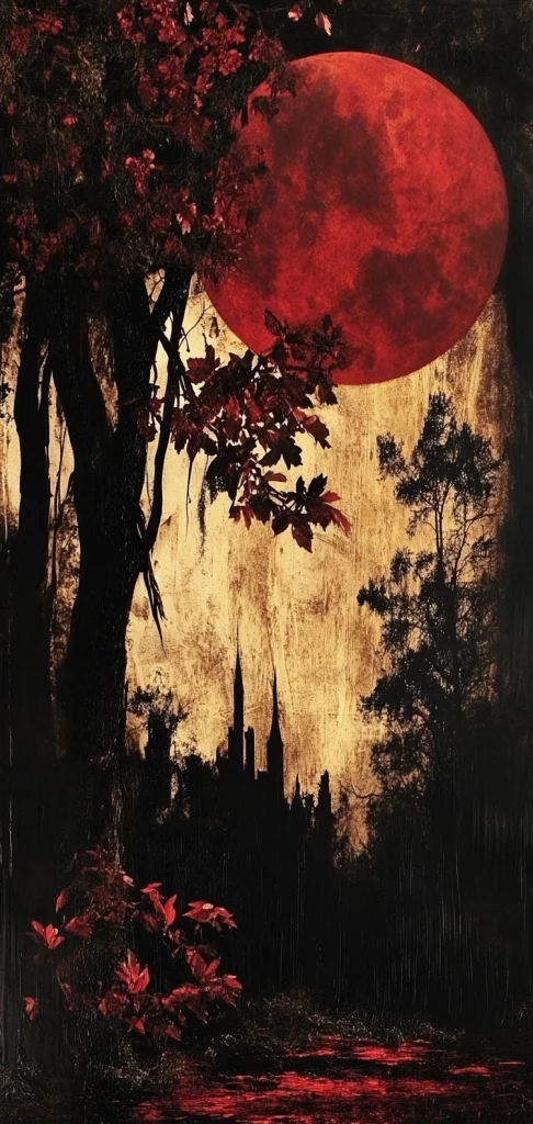 Red Dominant Noir Landscape - Natural