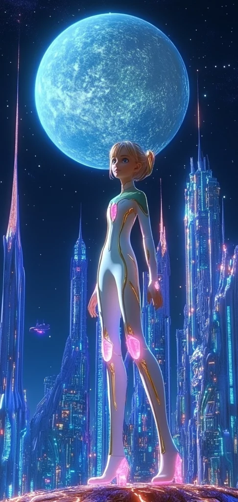 Neon Lit Futuristic Scenery - Futurism