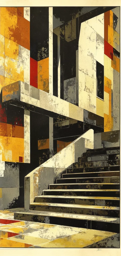 Geometric Earth Tones - High Contrast