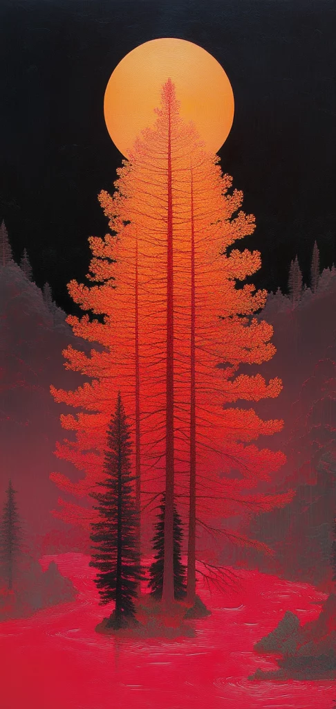 Vibrant Sunset Silhouette - Modernism