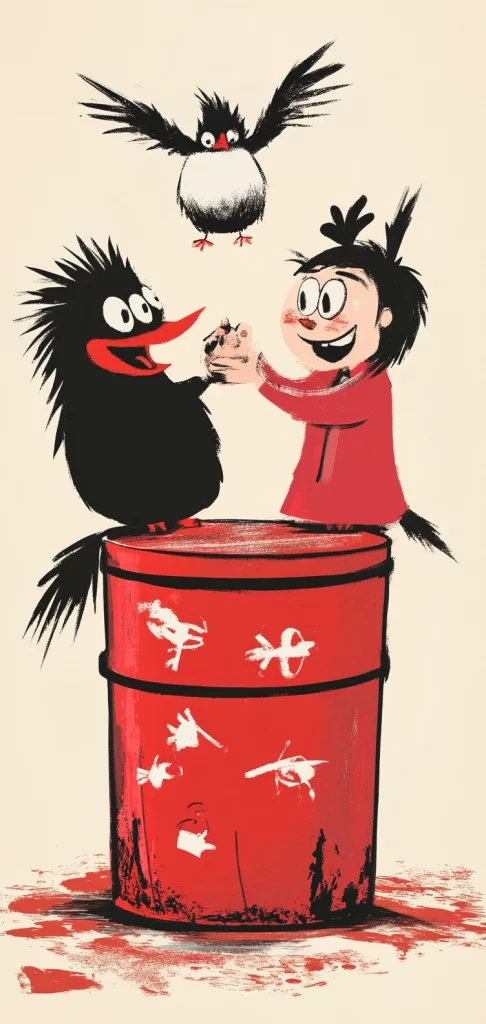 Bold Red Accent Illustration - Pop Art