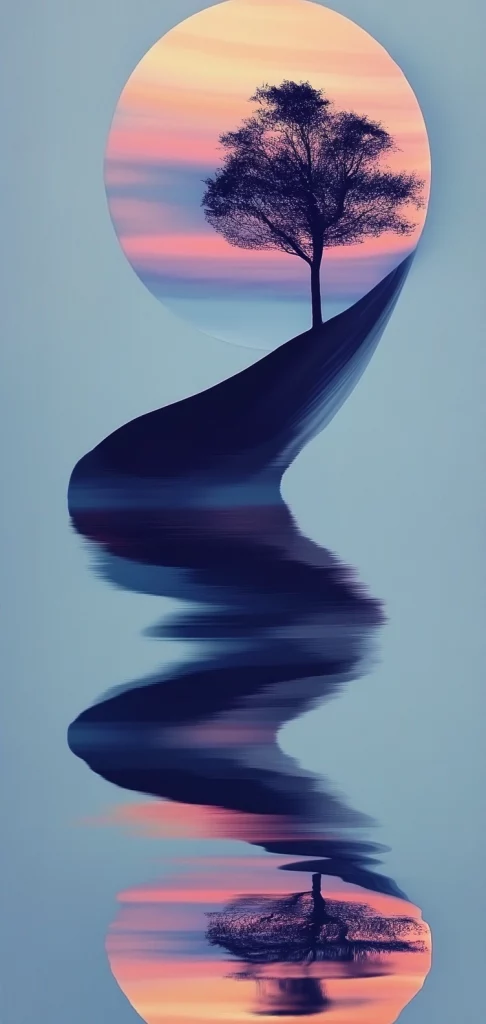 Vibrant Gradient Silhouettes - Cool Tone