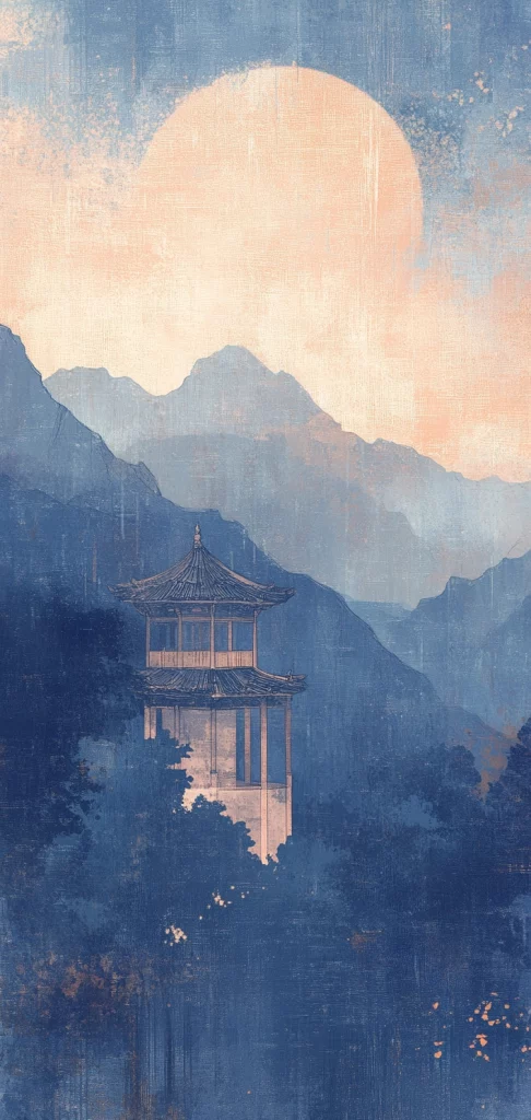 Pastel Blue Serenity - Eastern Traditional