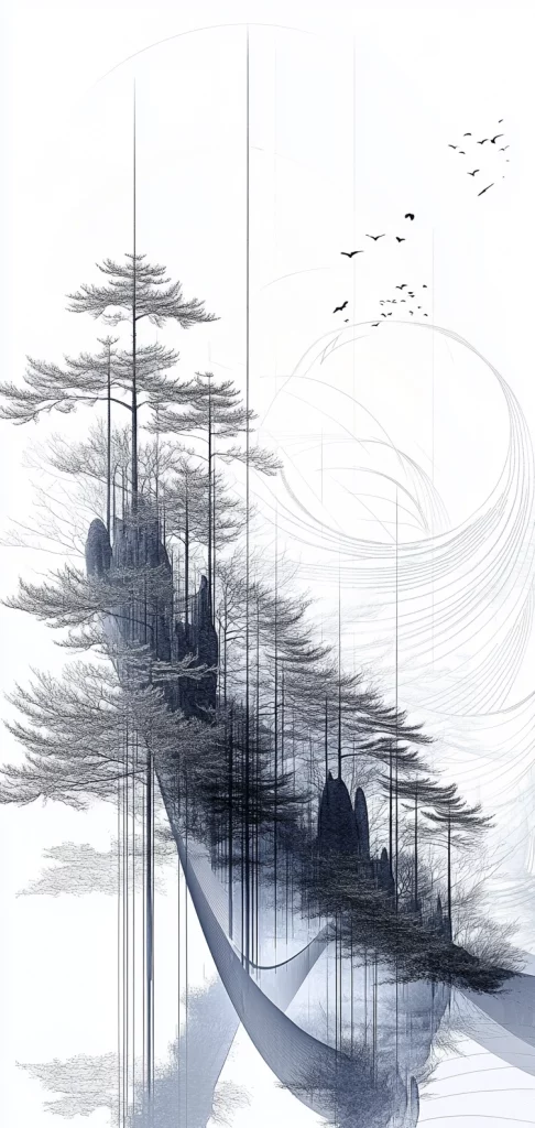 Elegant Gradient Silhouettes - Illustration