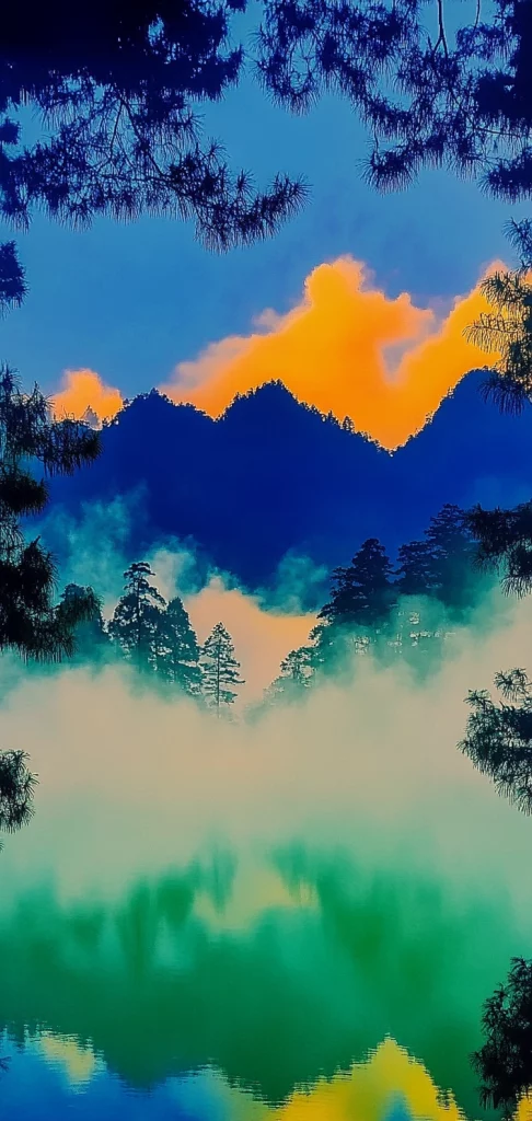 Vibrant Nature Contrast - Eastern Traditional