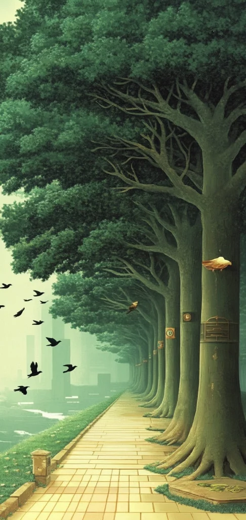 Surreal Green Toned Landscape - Modernism