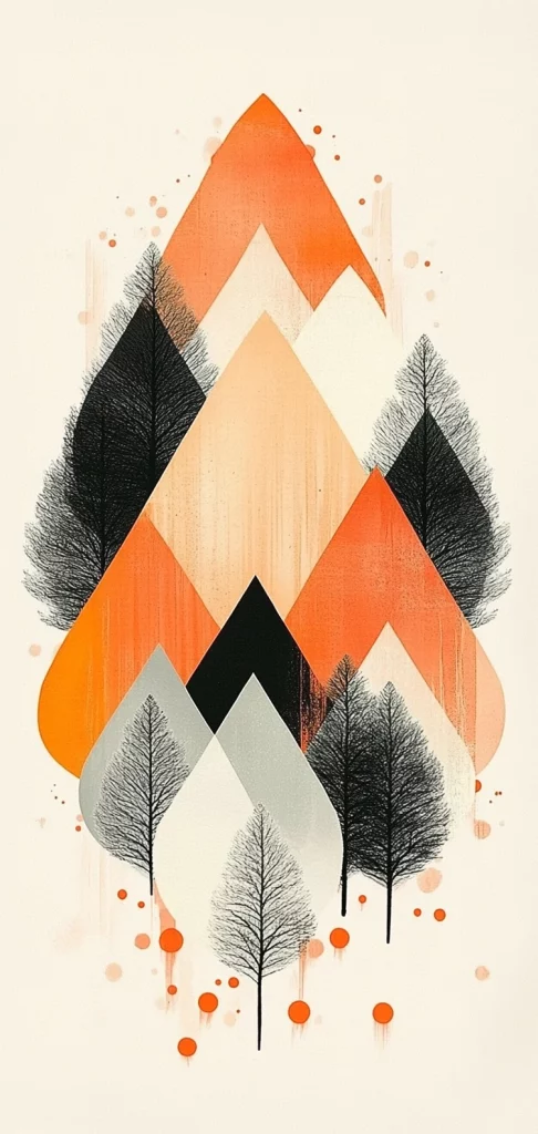 Orange Linear Abstraction - Retro