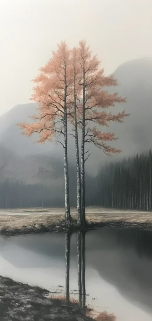 Sepia Landscapes with Reflection - Monochrome