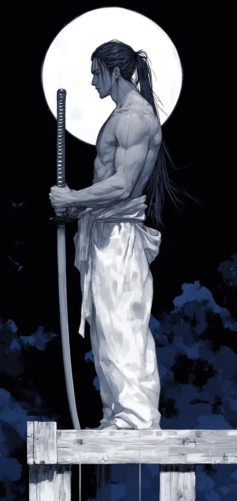 Midnight Monochromatic Elegance - Illustration