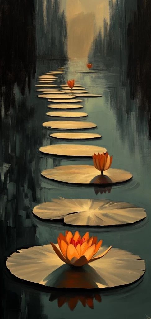 Sunlit Shadows with Orange Highlights - Oil Painting