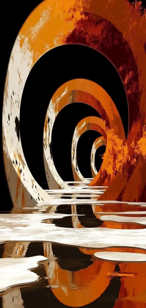 Orange Hues with Moonlit Shadows - Modernism