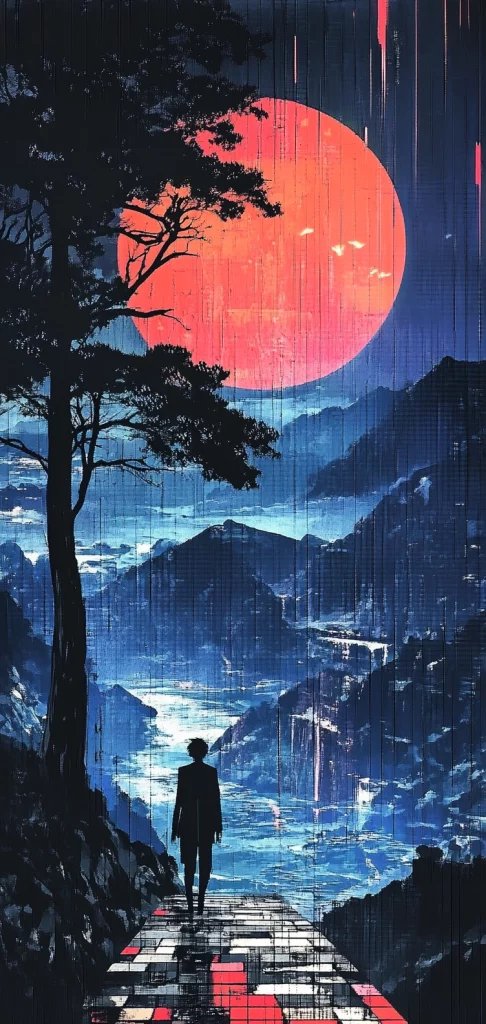 Vivid Contrast Futuristic Nightscape - High Contrast