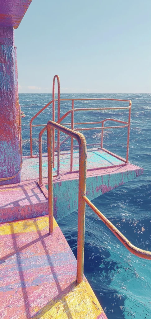 Pastel Coastal Dreamscape - Oil Painting