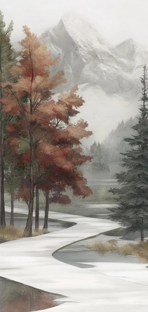 Autumnal Misty Hues - Watercolor