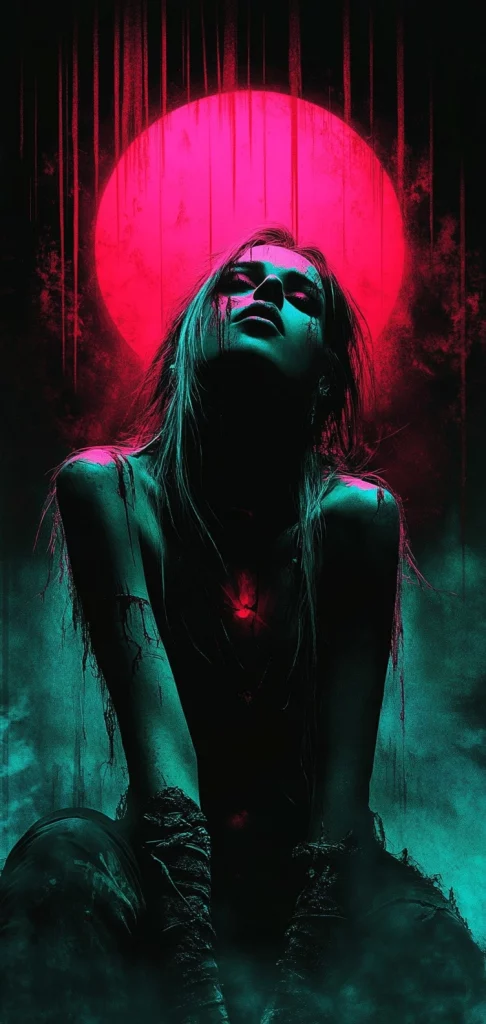 Neon Gothic Contrast - Digital Art