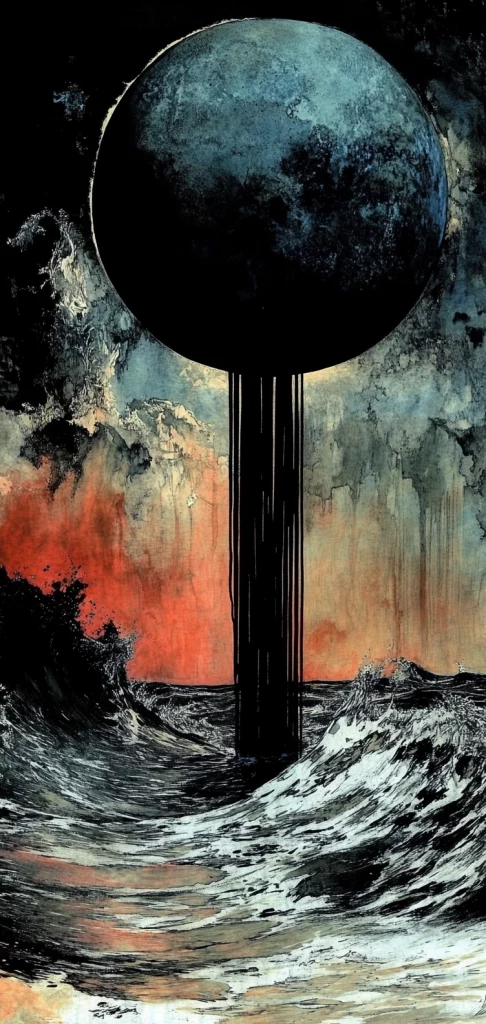 Moody Contrast Ink Expressions - Ink Painting