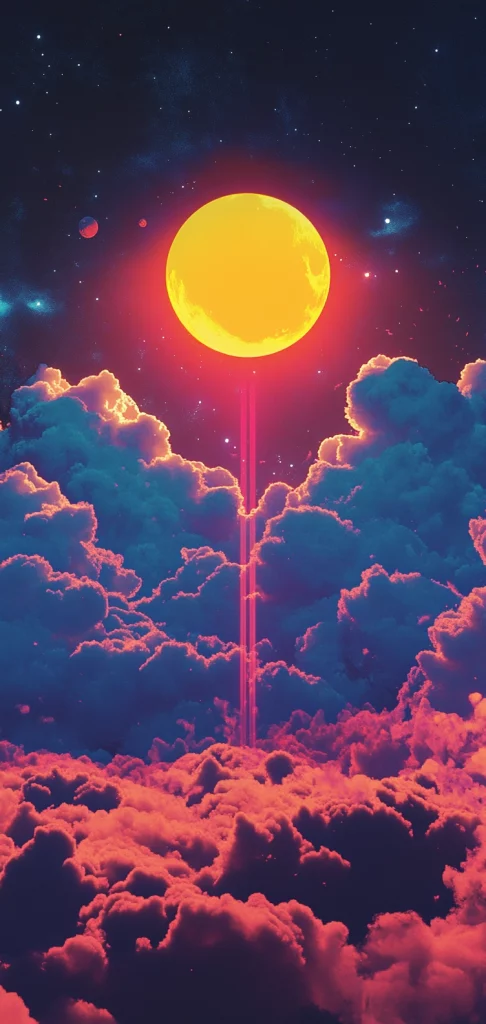 Cosmic Glow Urban Landscape - High Contrast