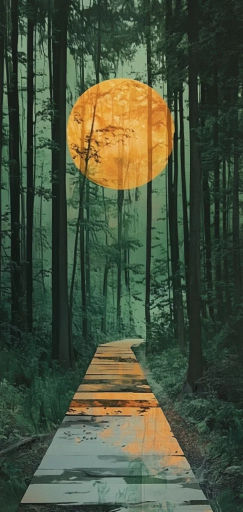 Vibrant Green Amber Illumination - Modernism