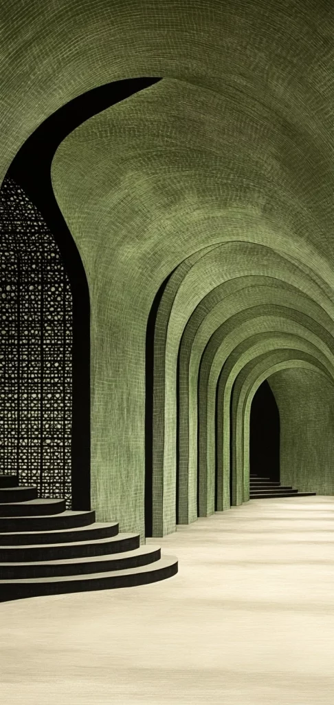 Layered Shadowed Arches - High Contrast