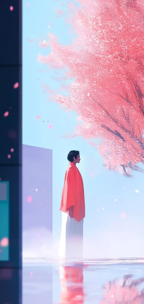 Soft Pink and Blue Glow - Cool Tone