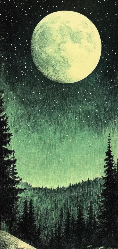 Moonlit Green Tones - High Contrast