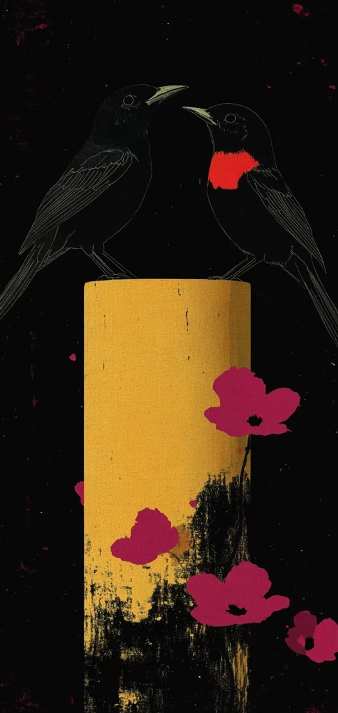 Silhouetted Figures with Red Tones - Eastern Traditional