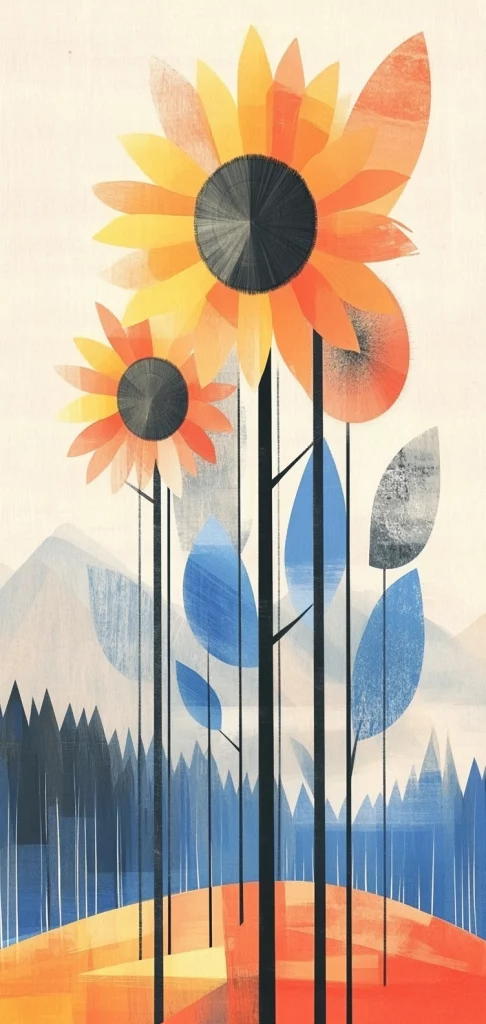 Illustrative Contrasts with Warm Accents - High Contrast