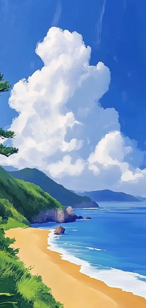 Vibrant Coastal Views - Digital Art
