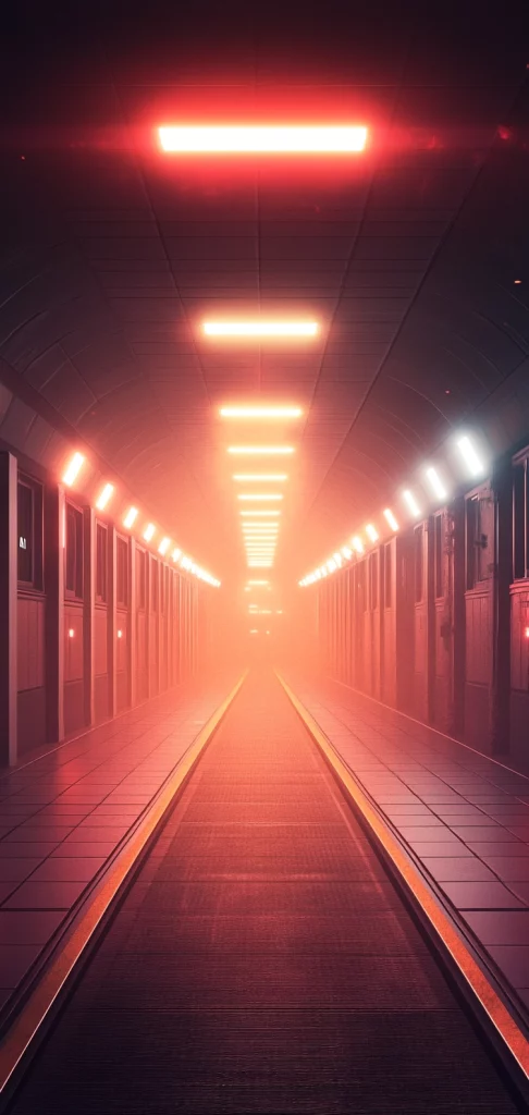 Vivid Sunrise and Neon Corridor - Photography