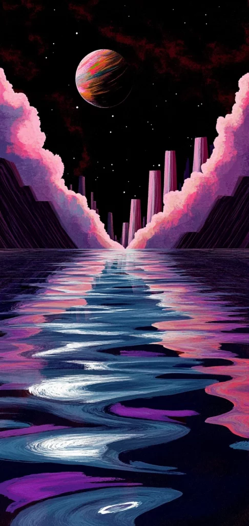 Vibrant Cosmic Contrast - Surrealism