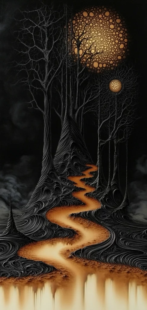 Intricate Gothic Textured Lighting - High Contrast