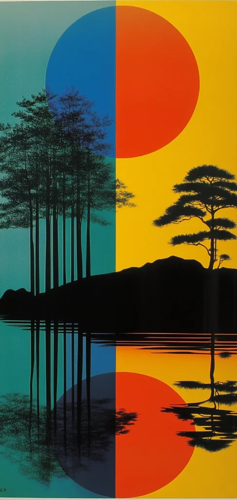 Vibrant Geometric Contrast - Minimalism