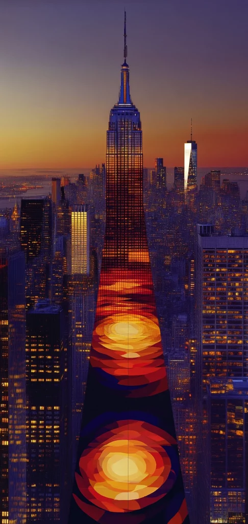 Vibrant Geometric Overlays - Warm Tone