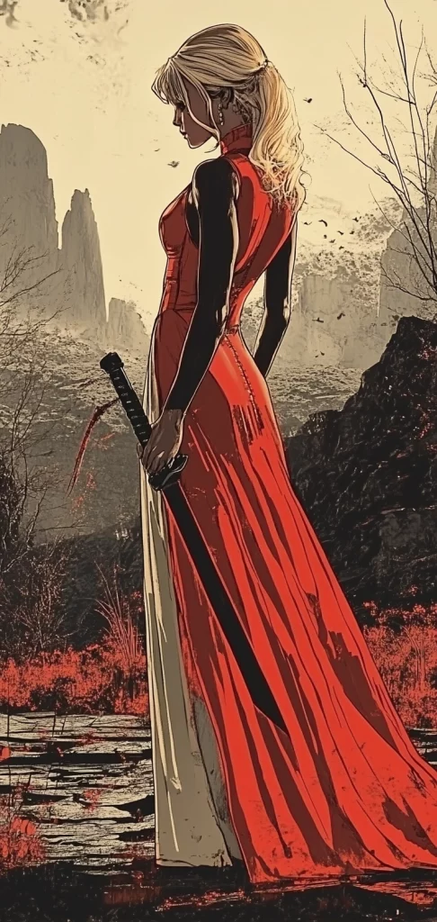 Vivid Red Contrast - Abstract Art