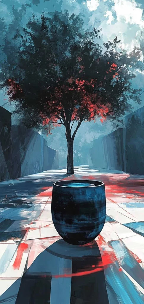 Vivid Cyan and Dark Blue - Warm Tone