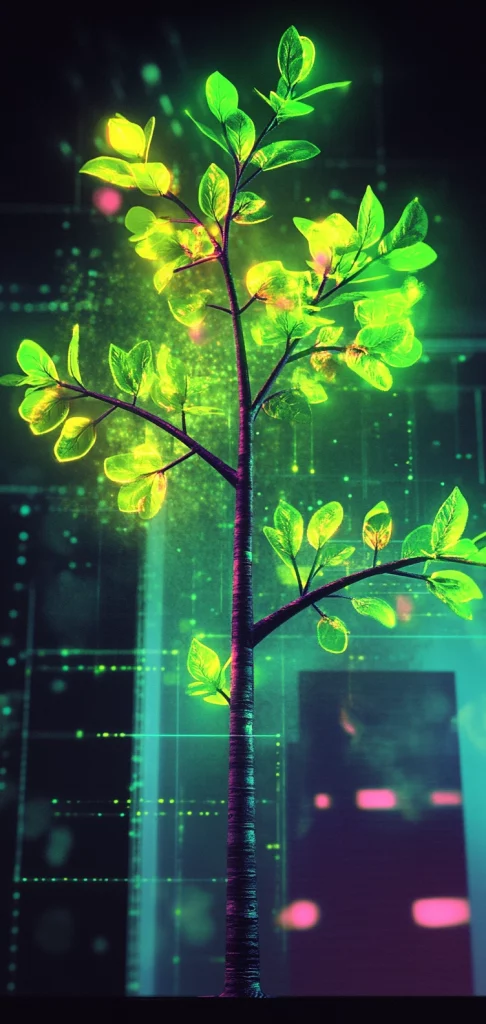 Neon Fluorescence with Dark Background - Fluorescent Effect