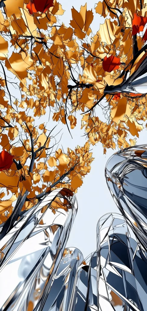 Metallic Autumn Abstraction - Surrealism