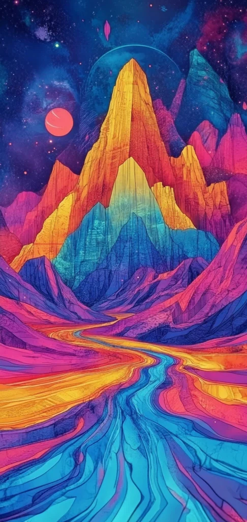 Vibrant Prismatic Illumination - Colorful Tone