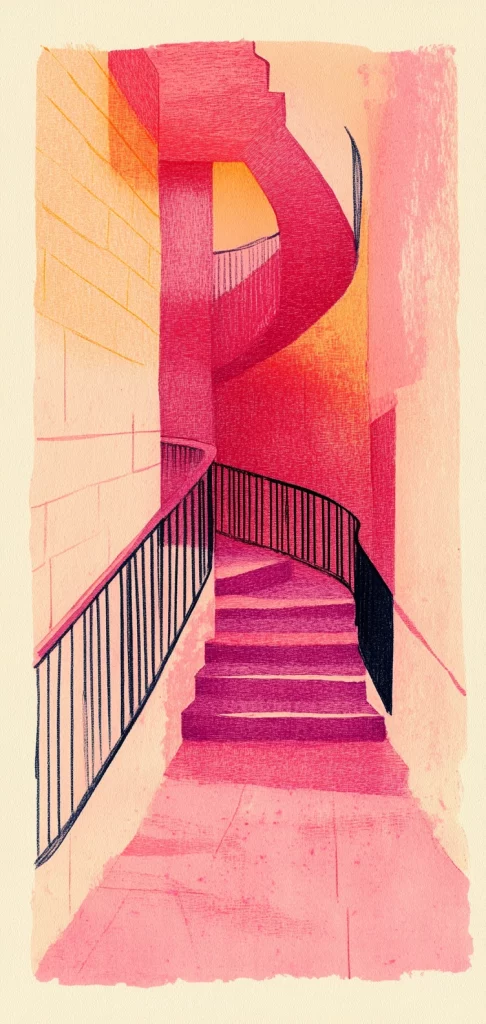 Pink Shadowed Landscape - Warm Tone