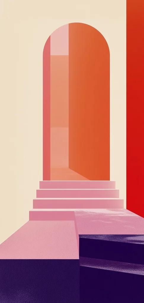 Gradient Pink and Orange Minimalism - Modernism