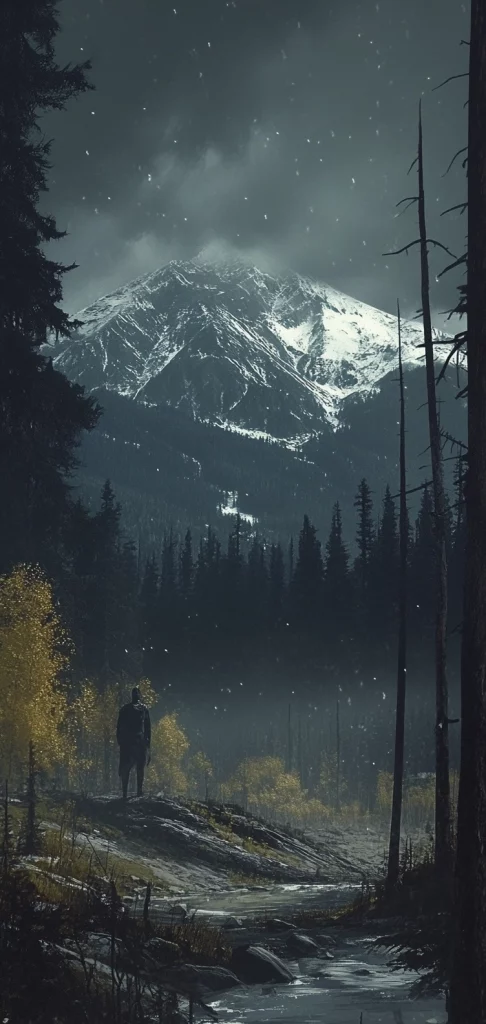 Moonlit Mountain Shadows - Oil Painting